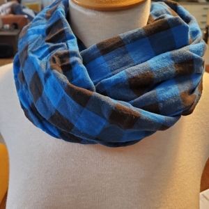 Plaid flannel infinity scarf